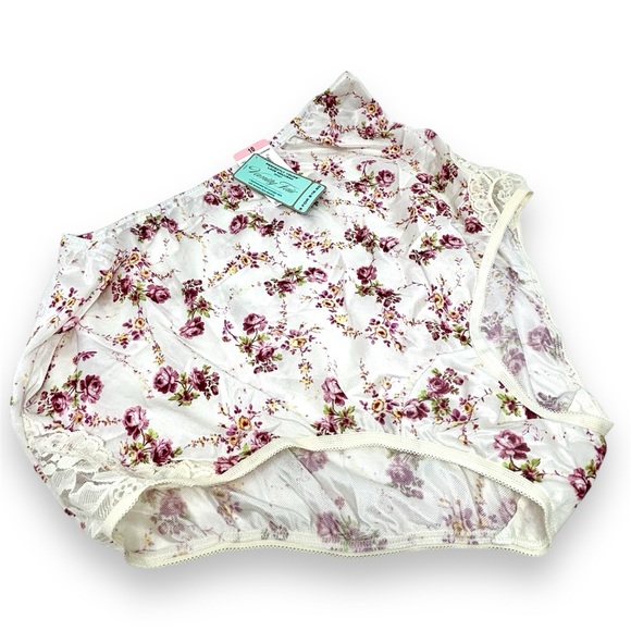 Vanity Fair Perfectly Yours Lace Nouveau Full Coverage Brief Floral NWT 10/50